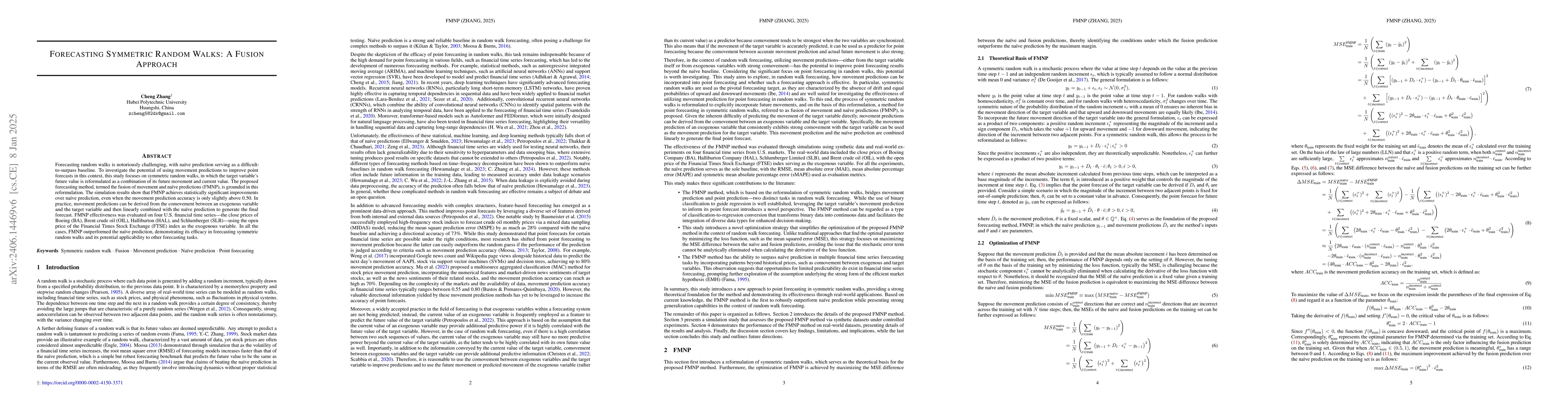 Thumbnail for Fusion of Movement and Naive Predictions for Point Forecasting in
  Univariate Random Walks