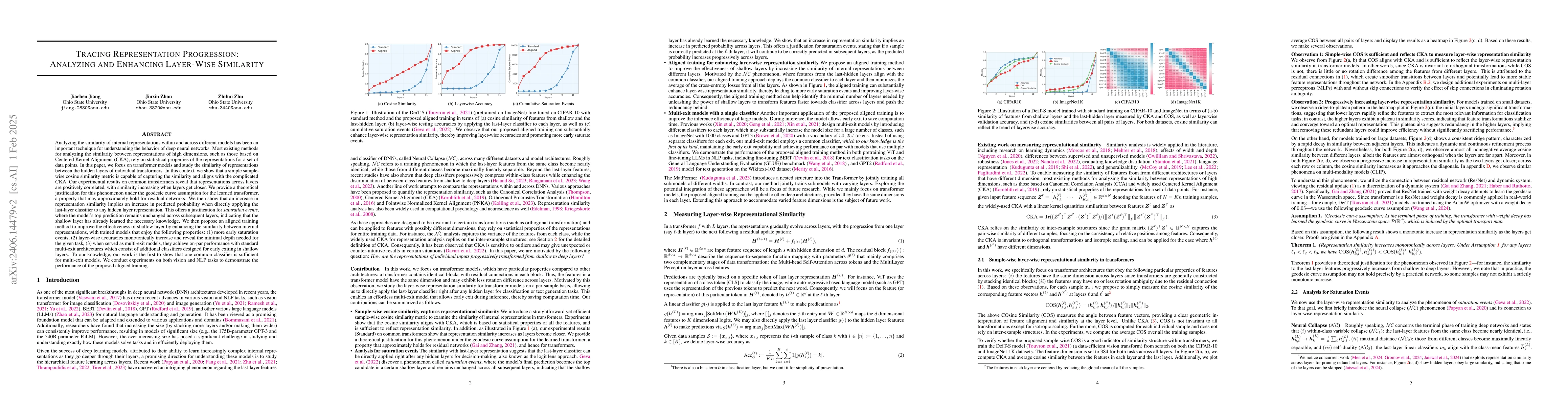 Thumbnail for On Layer-wise Representation Similarity: Application for Multi-Exit
  Models with a Single Classifier