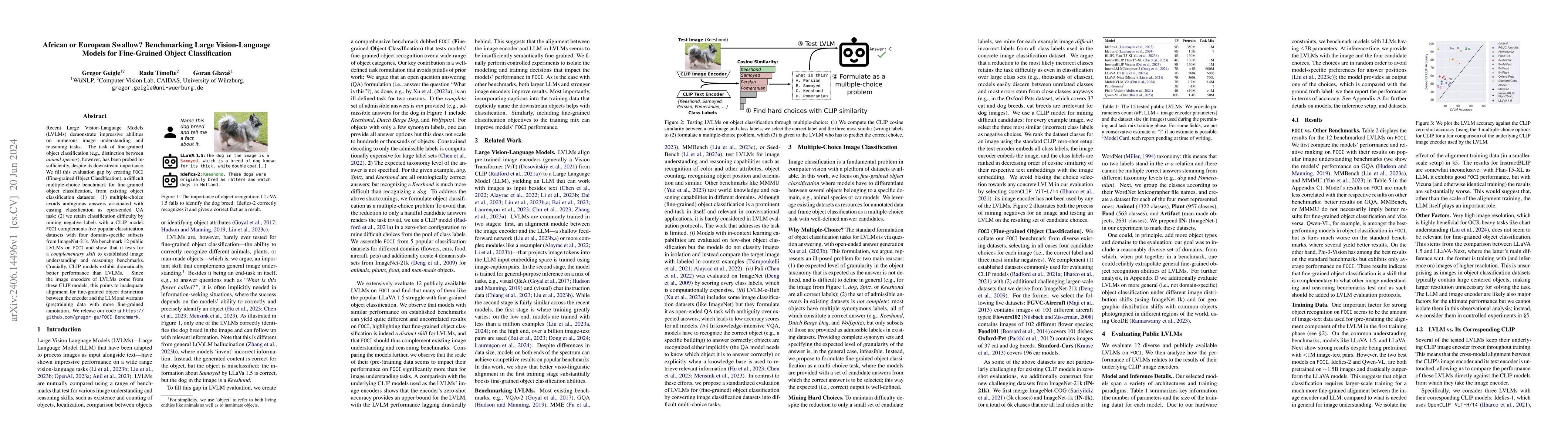Thumbnail for African or European Swallow? Benchmarking Large Vision-Language Models
  for Fine-Grained Object Classification