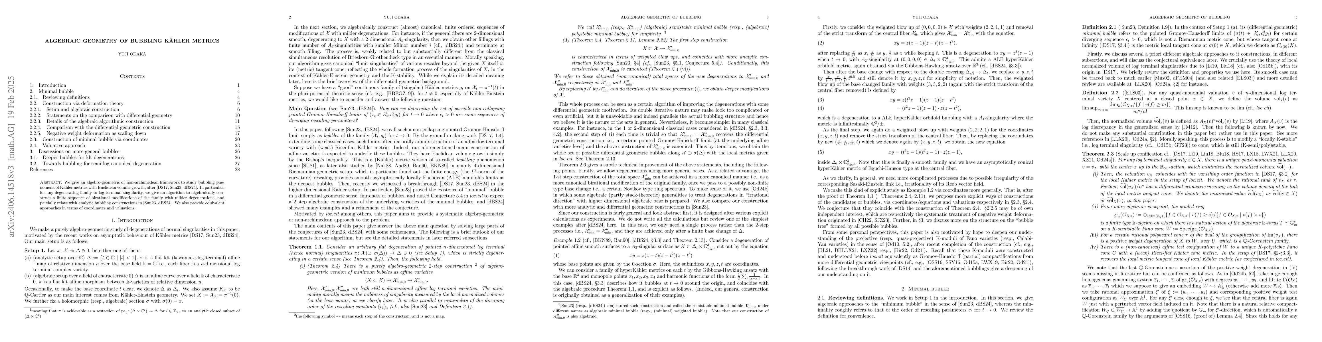 Thumbnail for Algebraic geometry of bubbling Kahler metrics