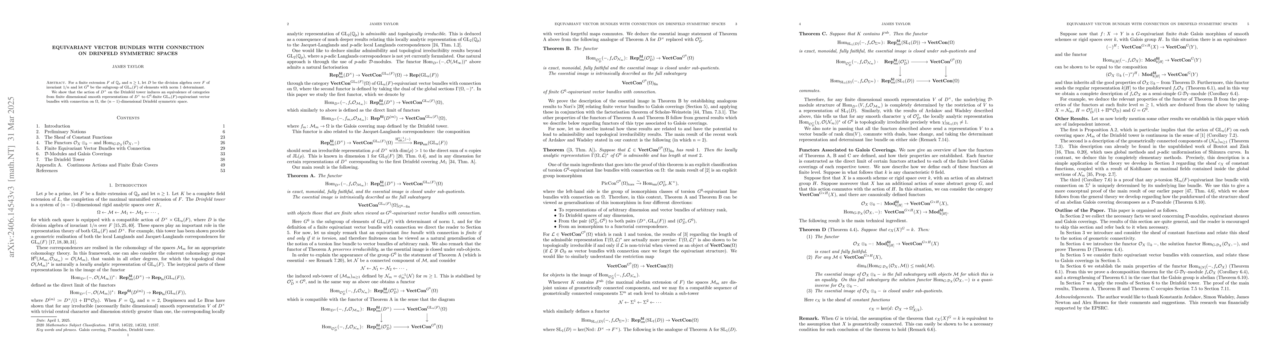 Thumbnail for Equivariant Vector Bundles with Connection on Drinfeld Symmetric Spaces