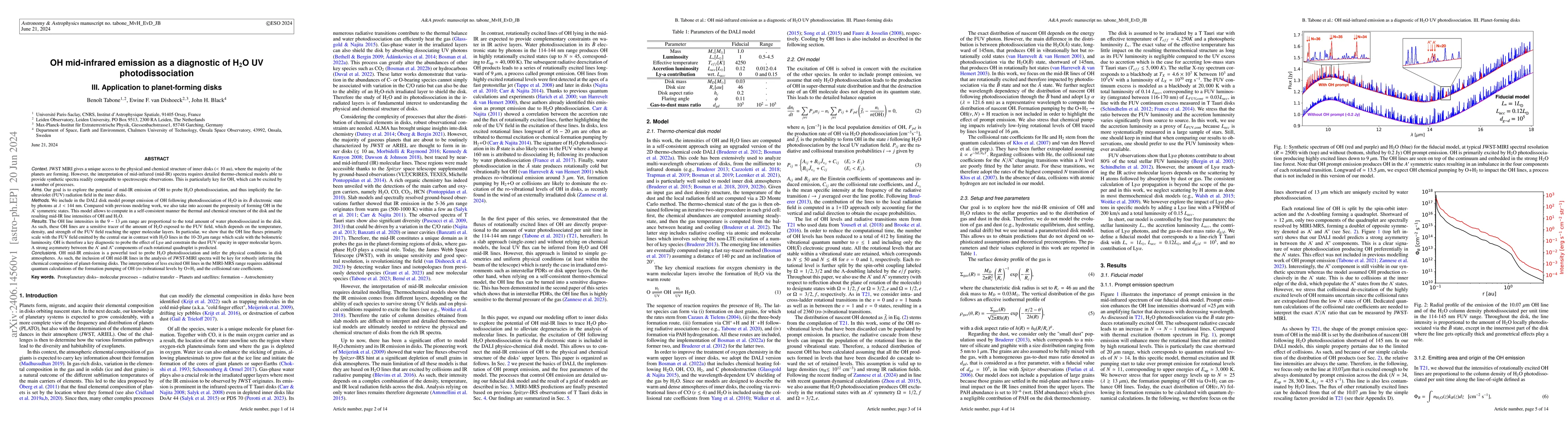 Thumbnail for OH mid-infrared emission as a diagnostic of H$_2$O UV photodissociation.
  III. Application to planet-forming disks