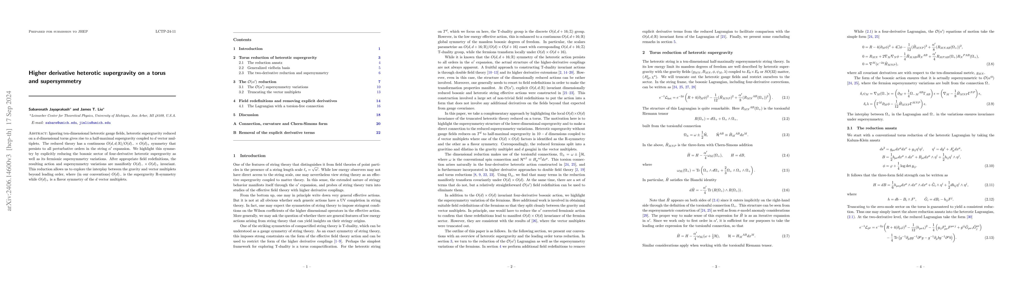 Thumbnail for Higher derivative heterotic supergravity on a torus and supersymmetry