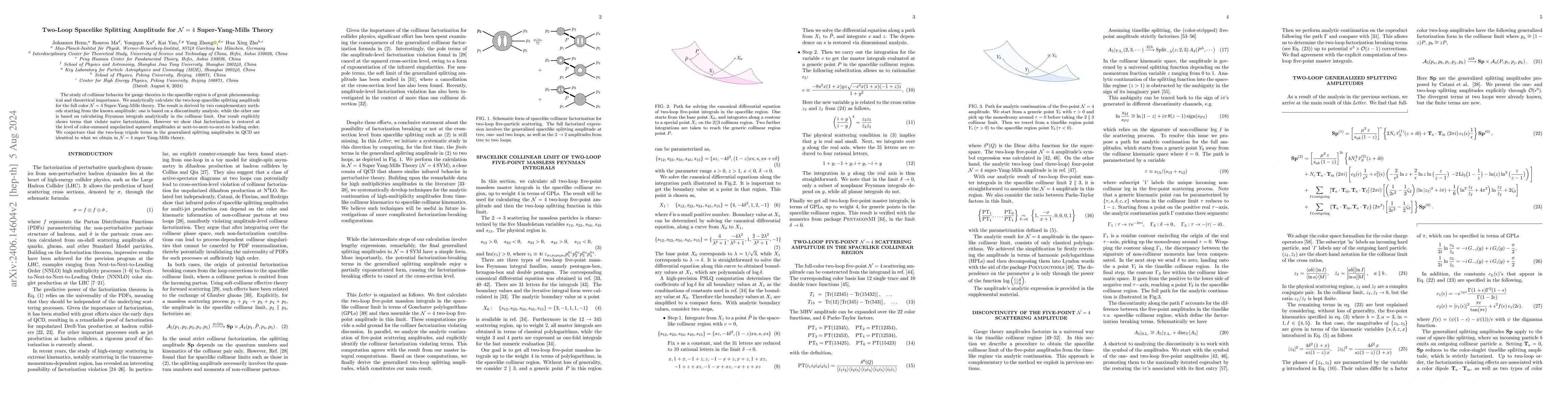 Thumbnail for Two-Loop Spacelike Splitting Amplitude for N=4 Super-Yang-Mills Theory