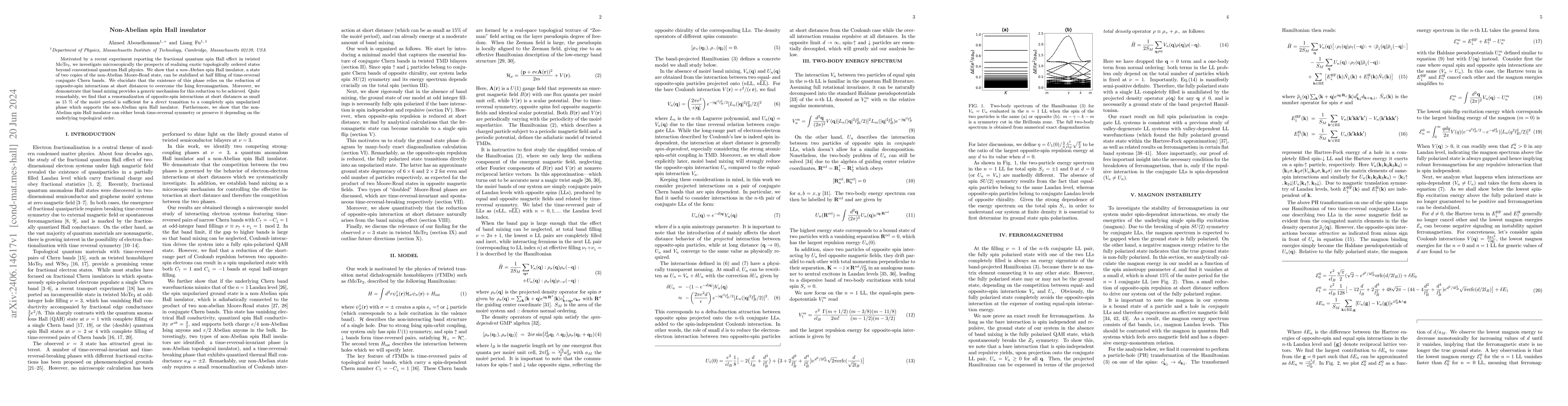 Thumbnail for Non-Abelian spin Hall insulator