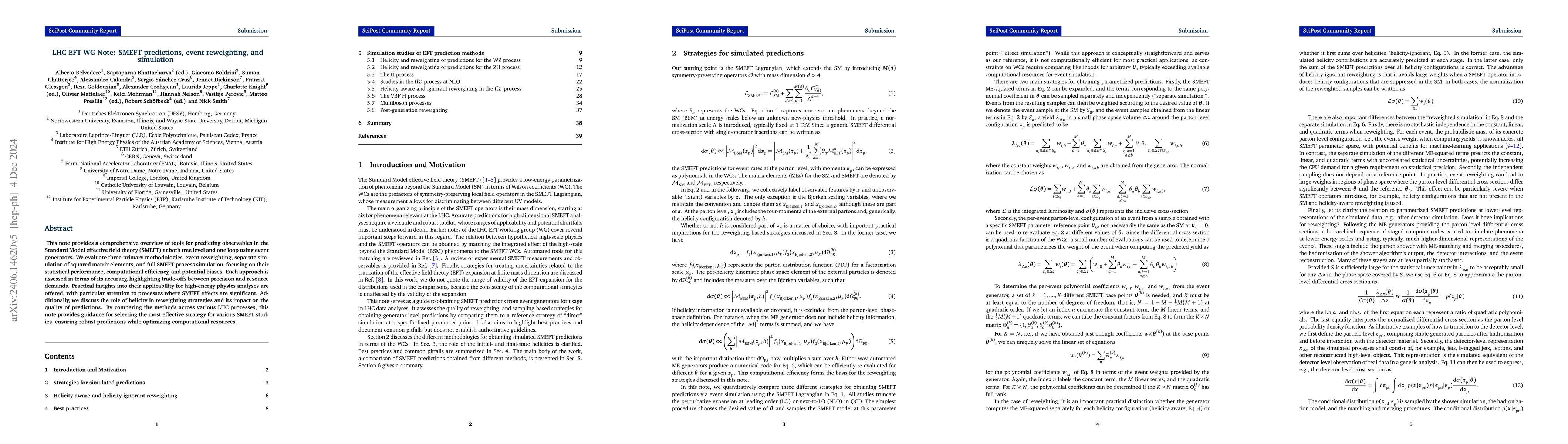 Thumbnail for LHC EFT WG Note: SMEFT predictions, event reweighting, and simulation