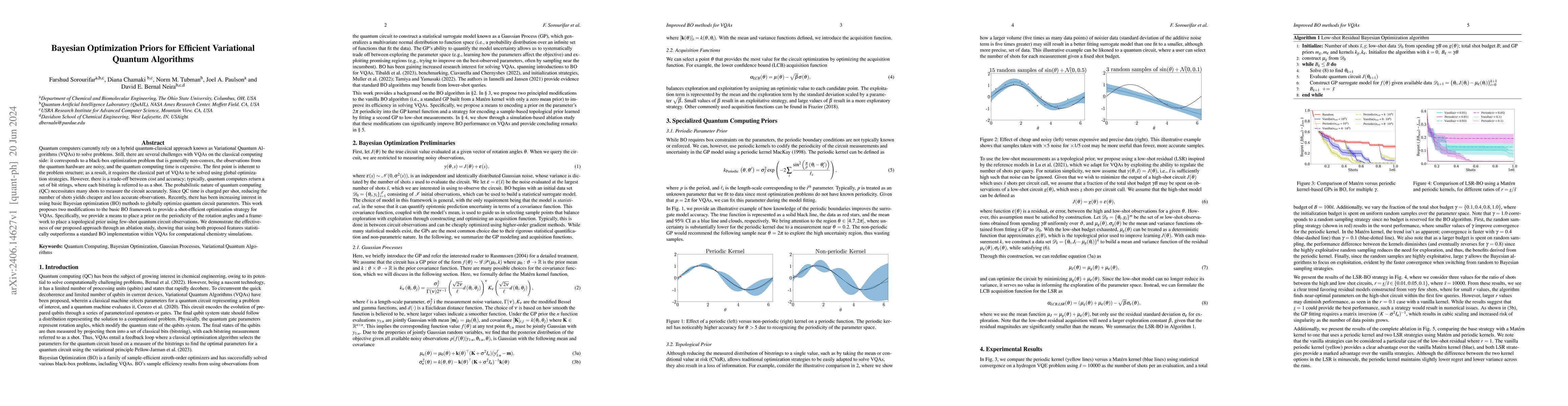 Thumbnail for Bayesian Optimization Priors for Efficient Variational Quantum
  Algorithms