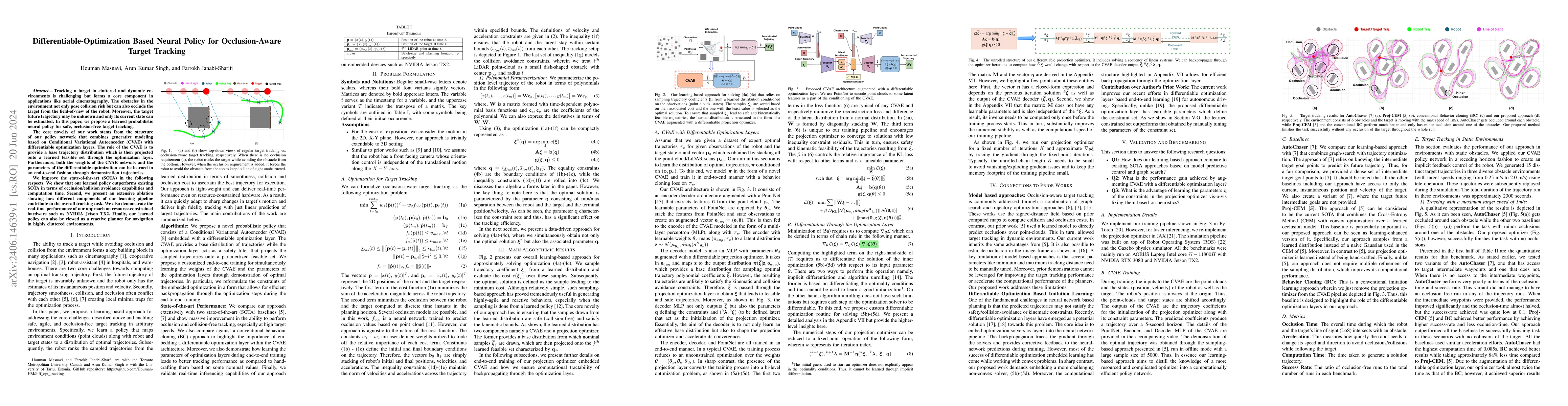 Thumbnail for Differentiable-Optimization Based Neural Policy for Occlusion-Aware
  Target Tracking
