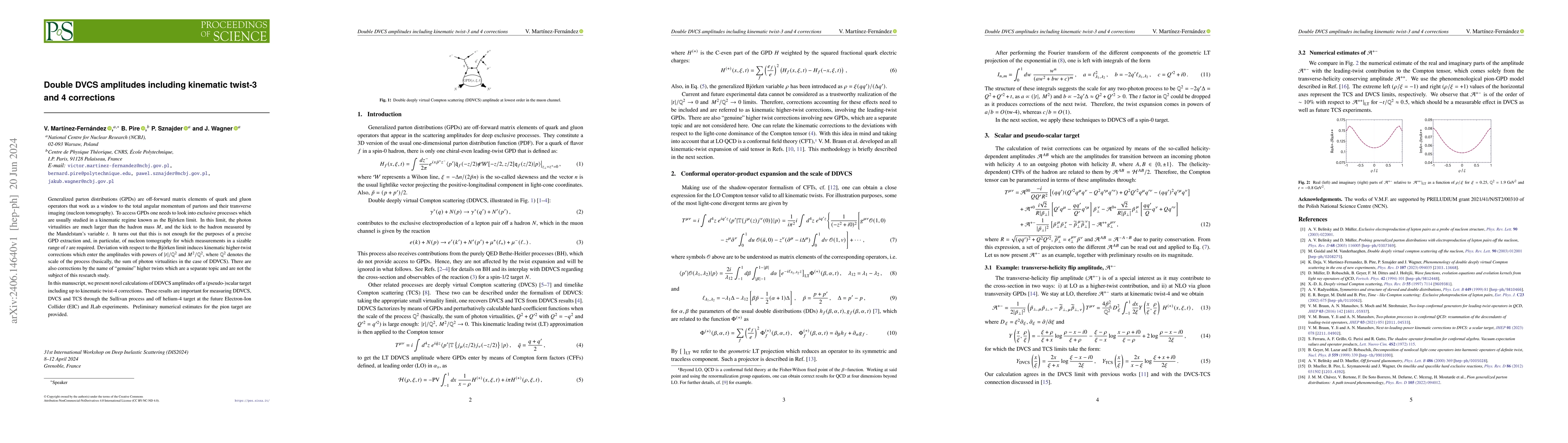 Thumbnail for Double DVCS amplitudes including kinematic twist-3 and 4 corrections