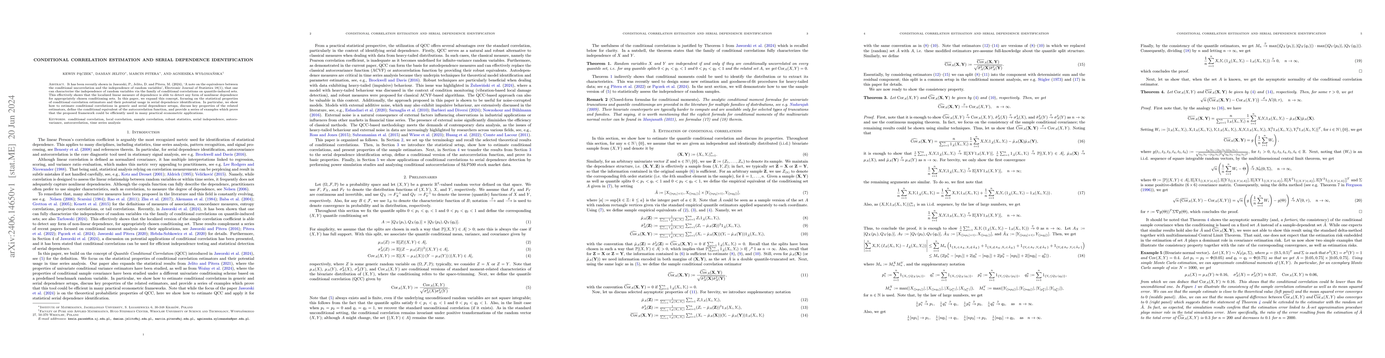 Thumbnail for Conditional correlation estimation and serial dependence identification