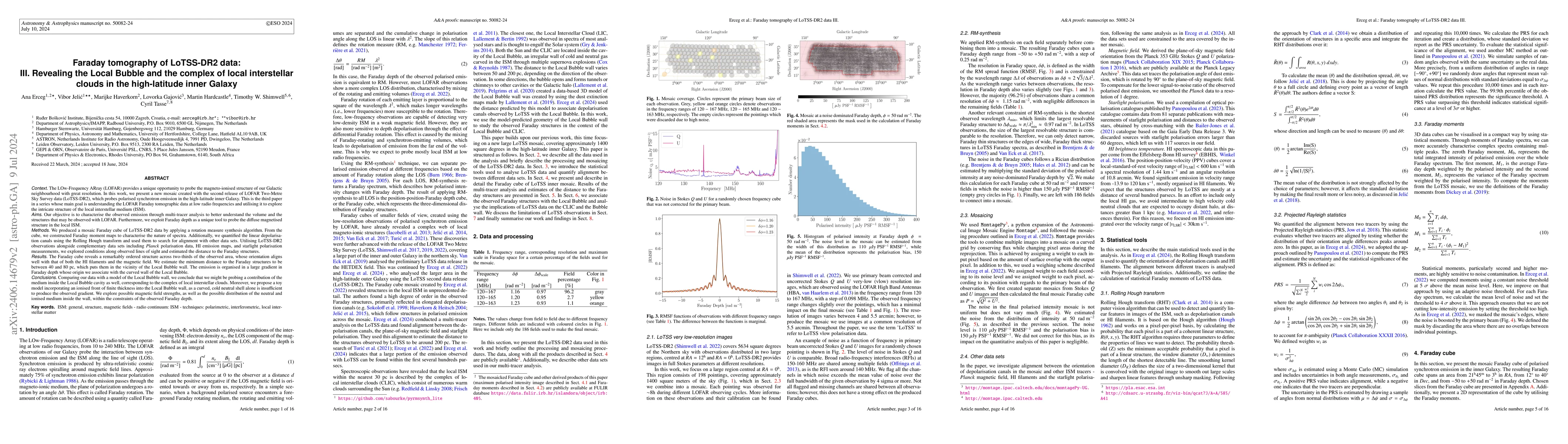 Thumbnail for Faraday tomography of LoTSS-DR2 data: III. Revealing the Local Bubble
  and the complex of local interstellar clouds in the high-latitude inner
  Galaxy