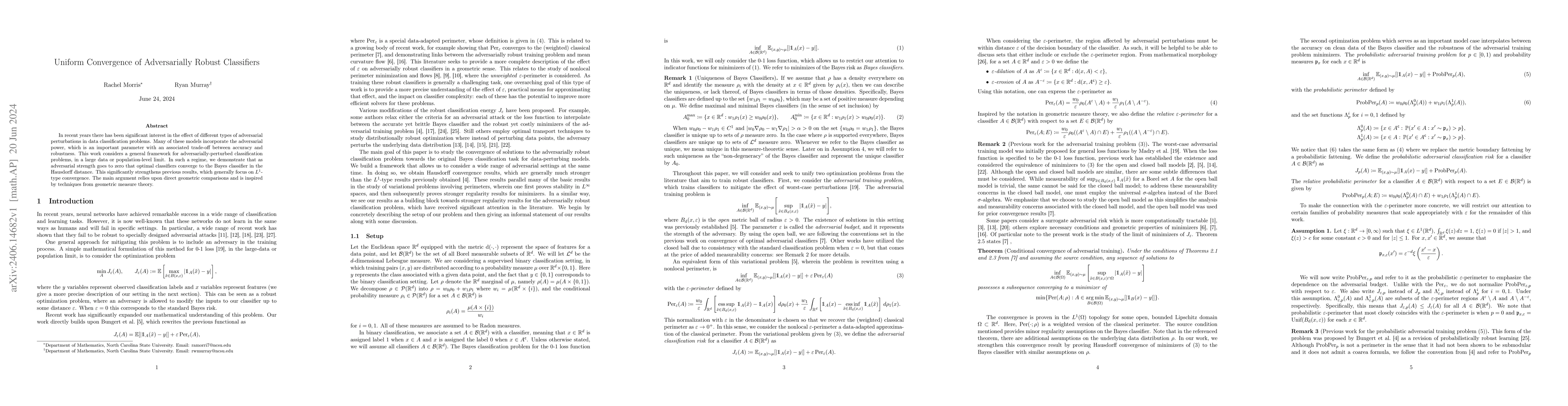 Thumbnail for Uniform Convergence of Adversarially Robust Classifiers