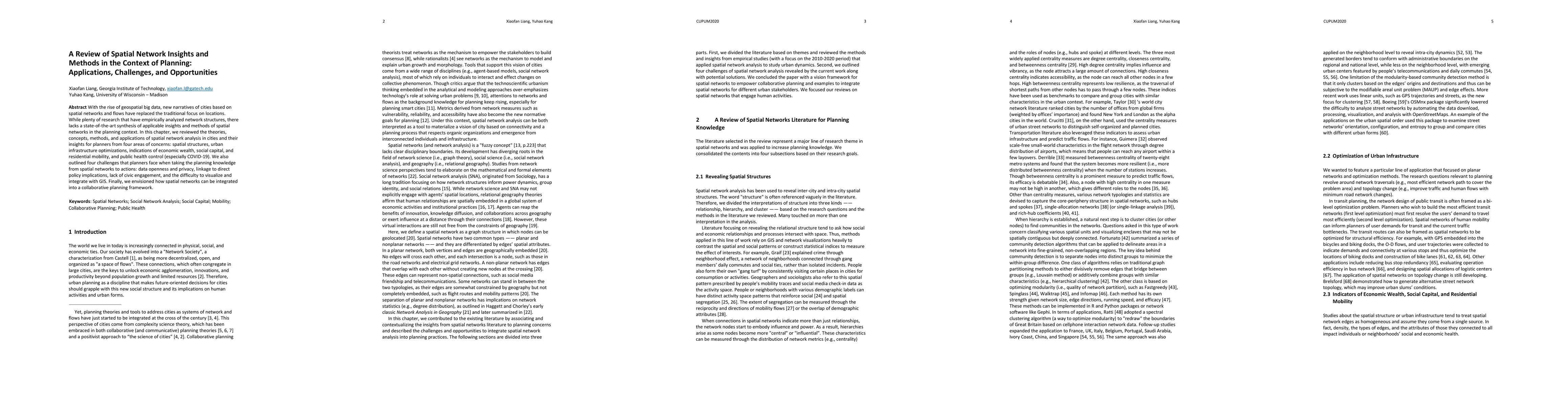 Thumbnail for A Review of Spatial Network Insights and Methods in the Context of
  Planning: Applications, Challenges, and Opportunities