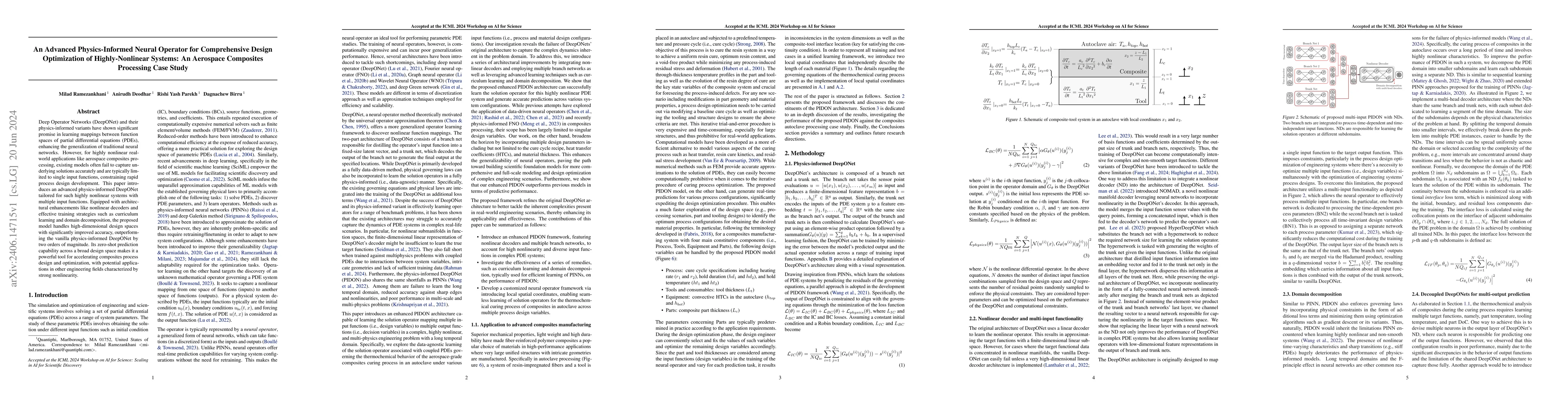Thumbnail for An Advanced Physics-Informed Neural Operator for Comprehensive Design
  Optimization of Highly-Nonlinear Systems: An Aerospace Composites Processing
  Case Study