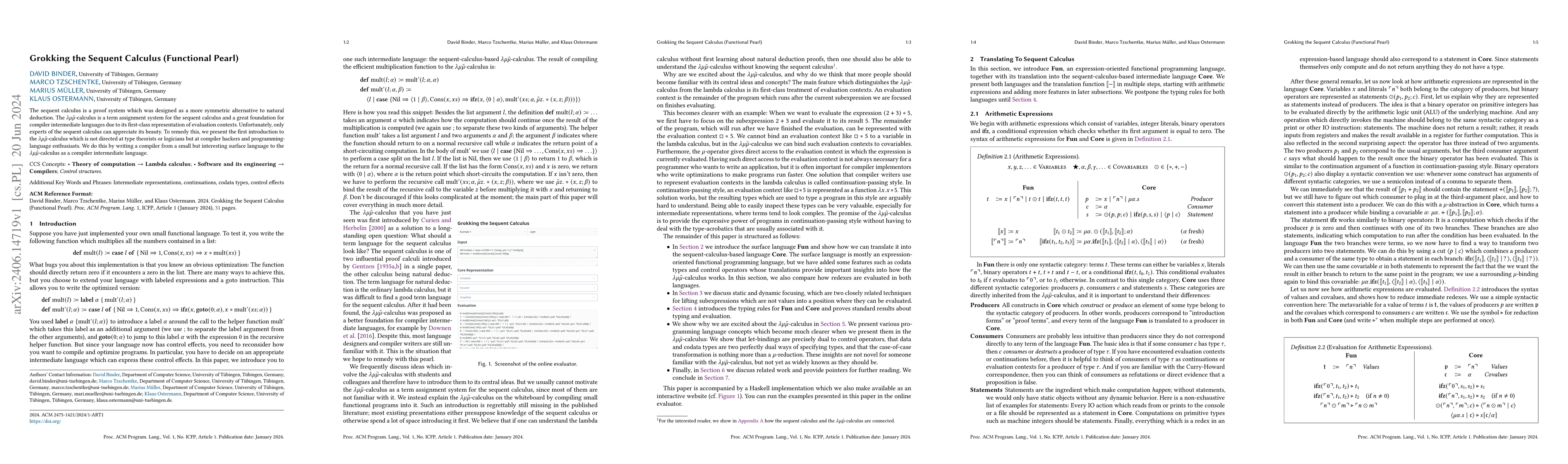 Thumbnail for Grokking the Sequent Calculus (Functional Pearl)