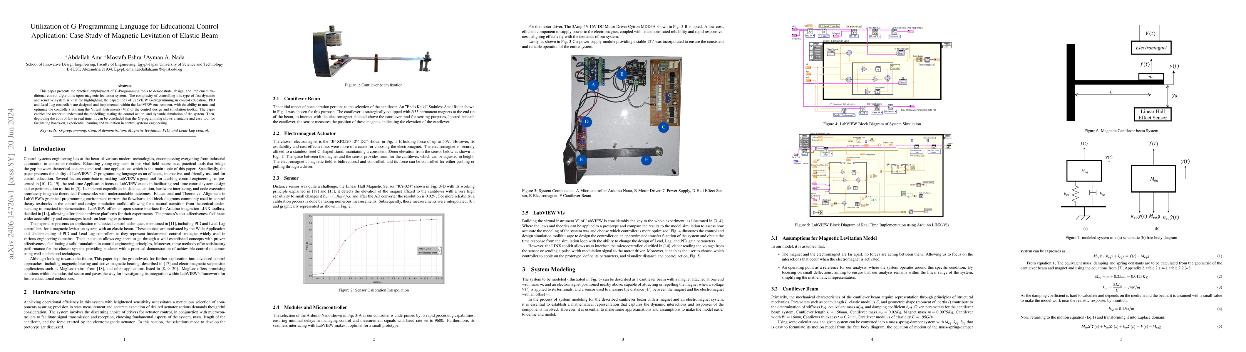 Thumbnail for Utilization of G-Programming Language for Educational Control
  Application: Case Study of Magnetic Levitation of Elastic Beam