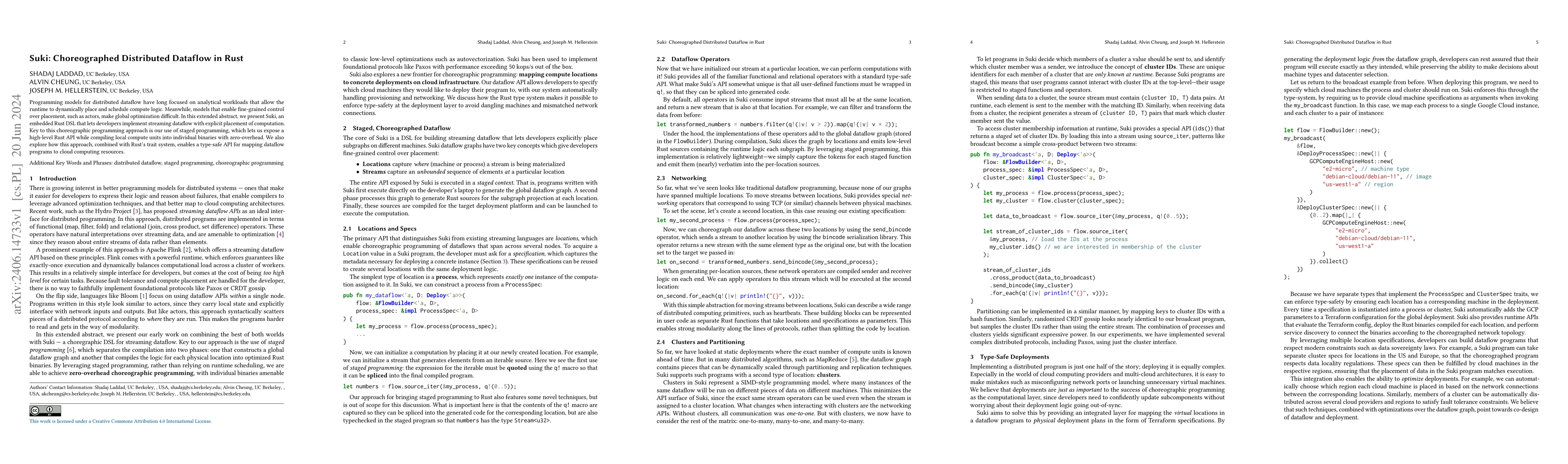 Thumbnail for Suki: Choreographed Distributed Dataflow in Rust