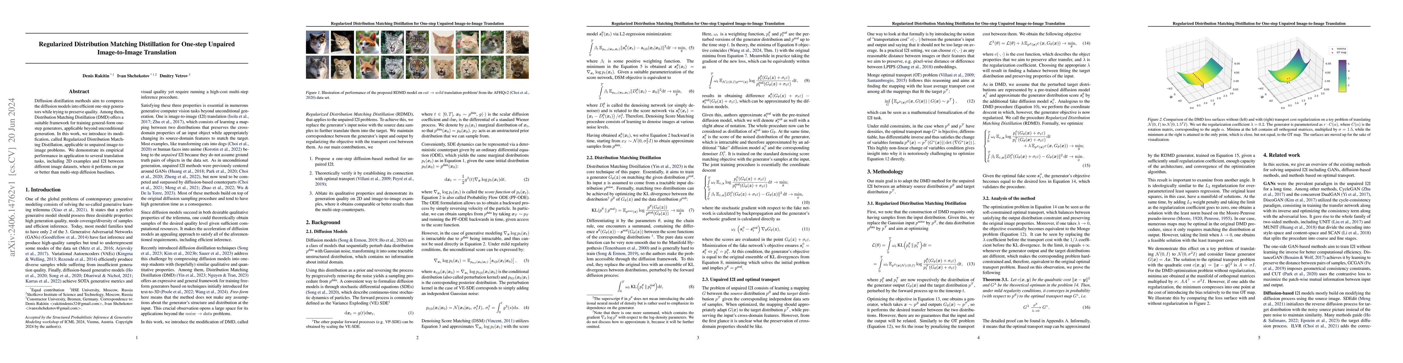 Thumbnail for Regularized Distribution Matching Distillation for One-step Unpaired
  Image-to-Image Translation