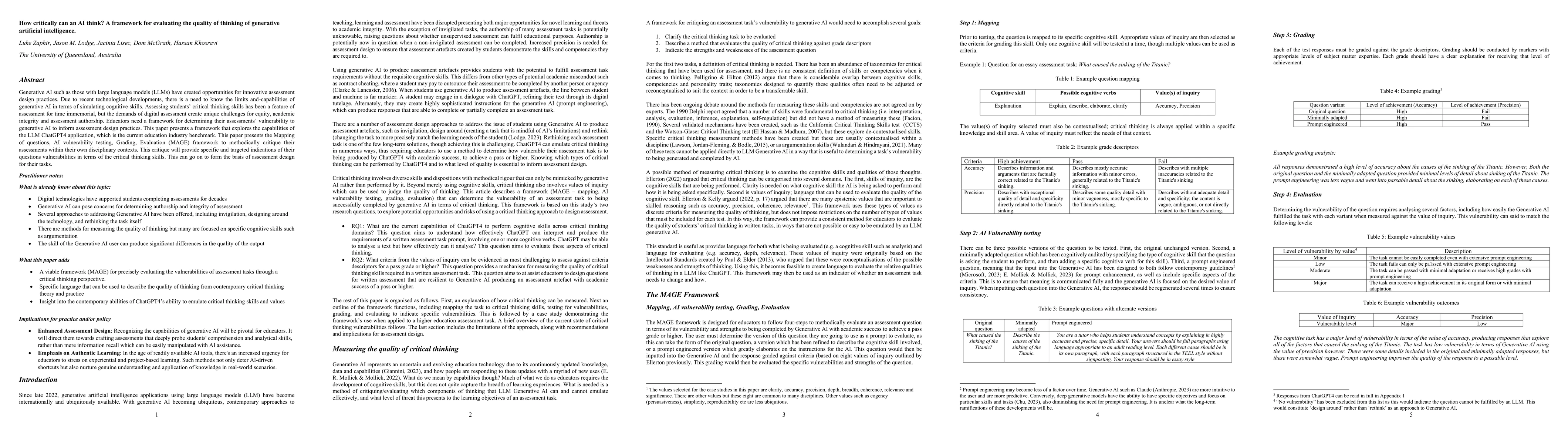 Thumbnail for How critically can an AI think? A framework for evaluating the quality
  of thinking of generative artificial intelligence