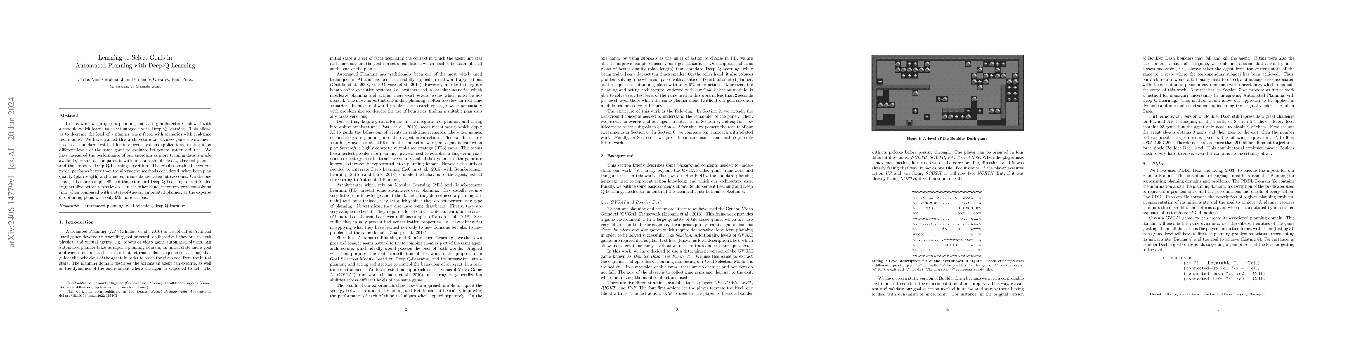 Thumbnail for Learning to Select Goals in Automated Planning with Deep-Q Learning