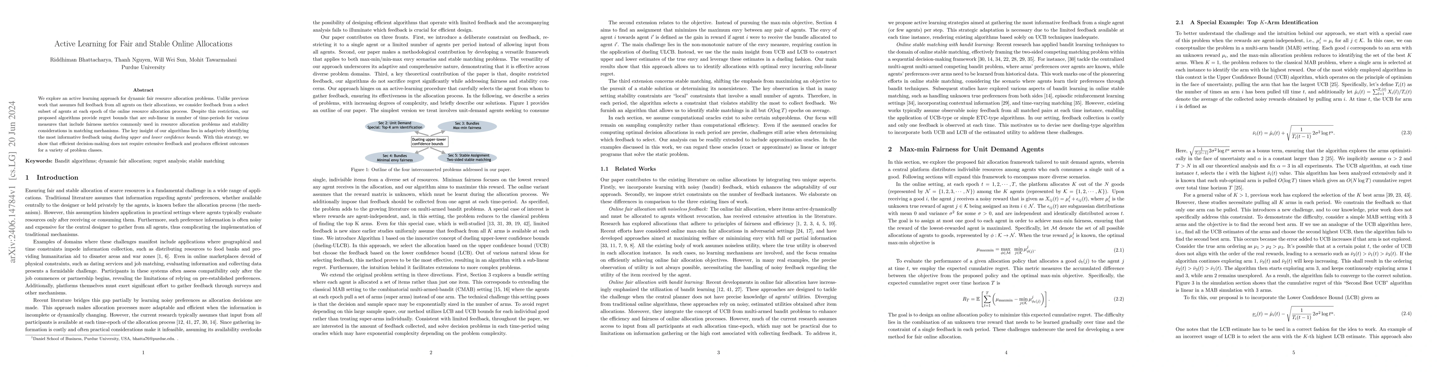 Thumbnail for Active Learning for Fair and Stable Online Allocations