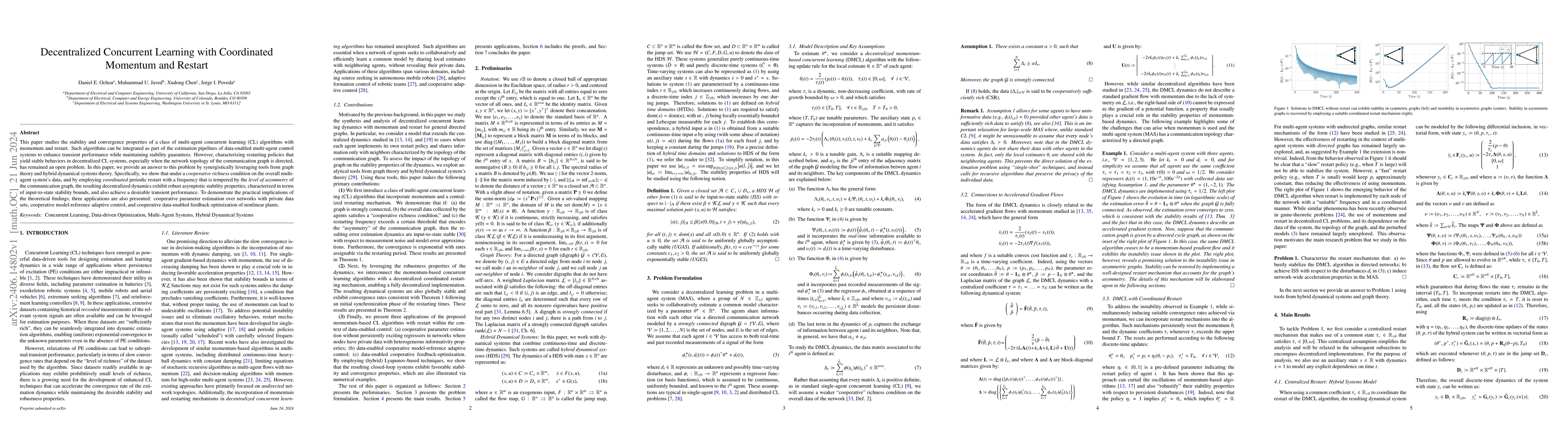 Thumbnail for Decentralized Concurrent Learning with Coordinated Momentum and Restart