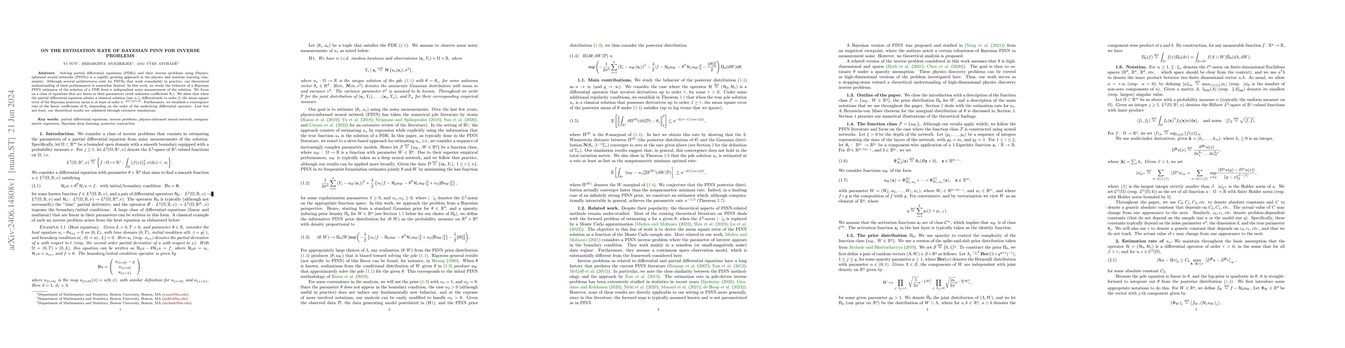 Thumbnail for On the estimation rate of Bayesian PINN for inverse problems