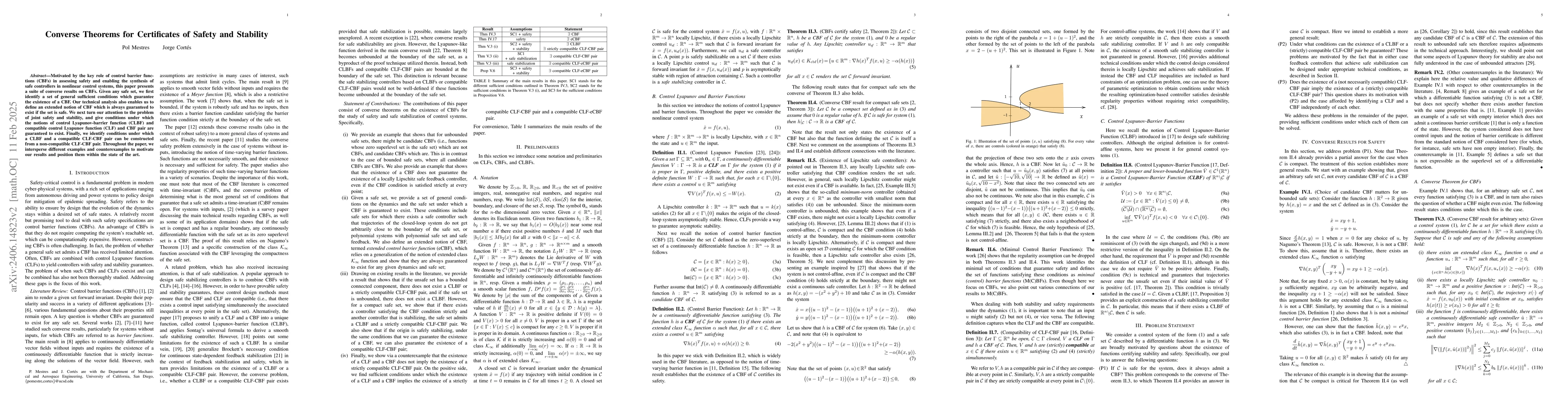 Thumbnail for Converse Theorems for Certificates of Safety and Stability