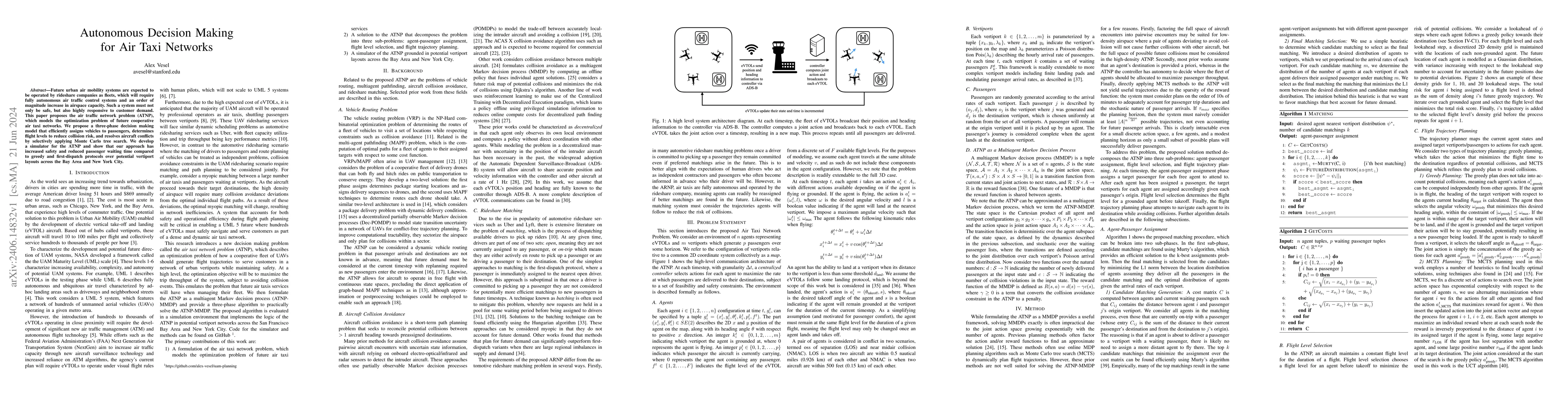 Thumbnail for Autonomous Decision Making for Air Taxi Networks