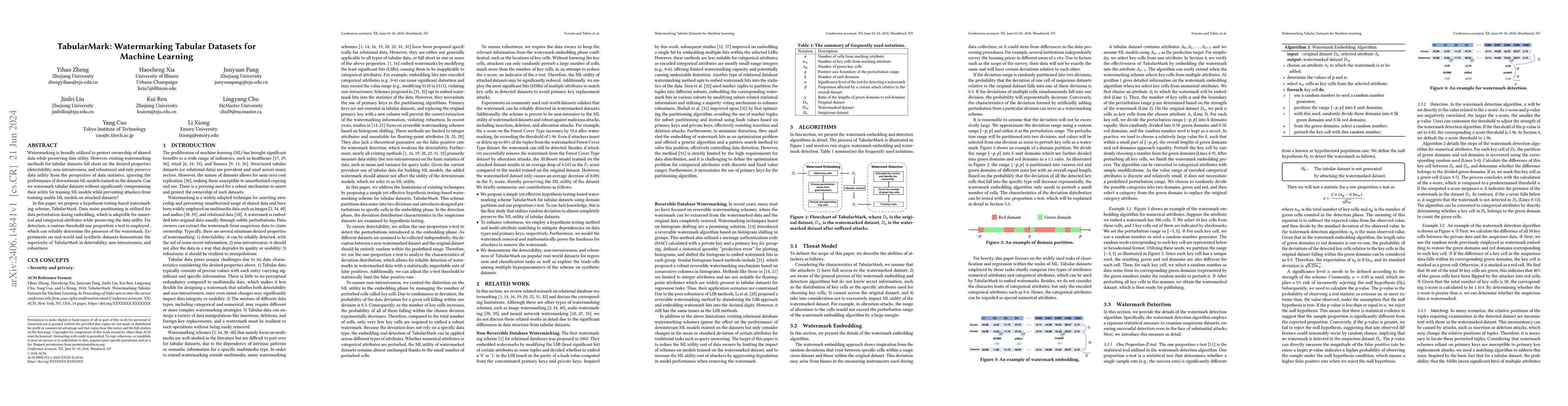 Thumbnail for TabularMark: Watermarking Tabular Datasets for Machine Learning