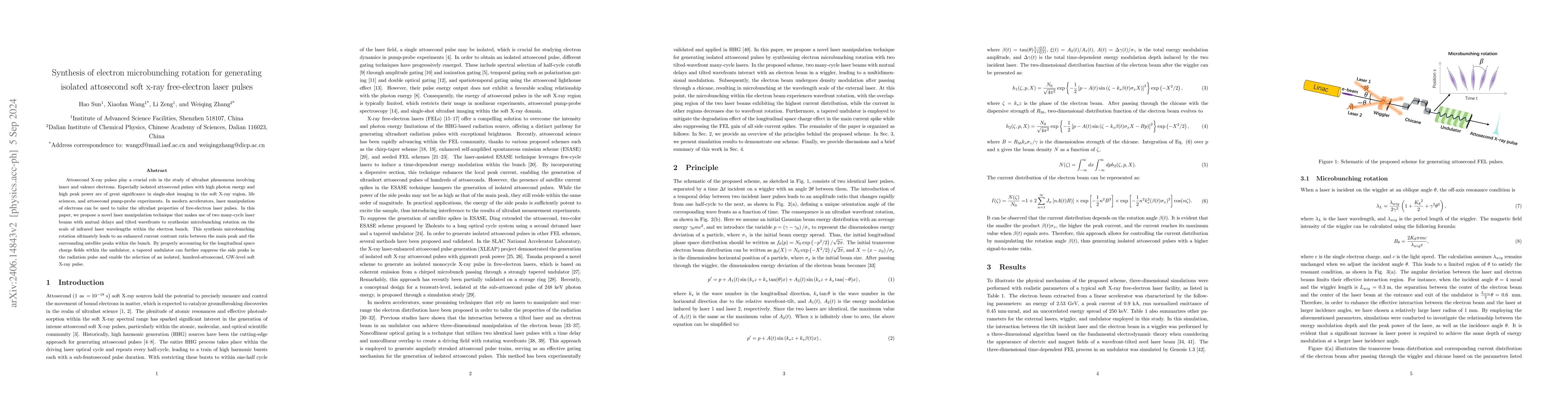 Thumbnail for Synthesis of Electron Microbunching Rotation for Generating Isolated
  Attosecond Soft X-ray Free-electron Laser Pulses