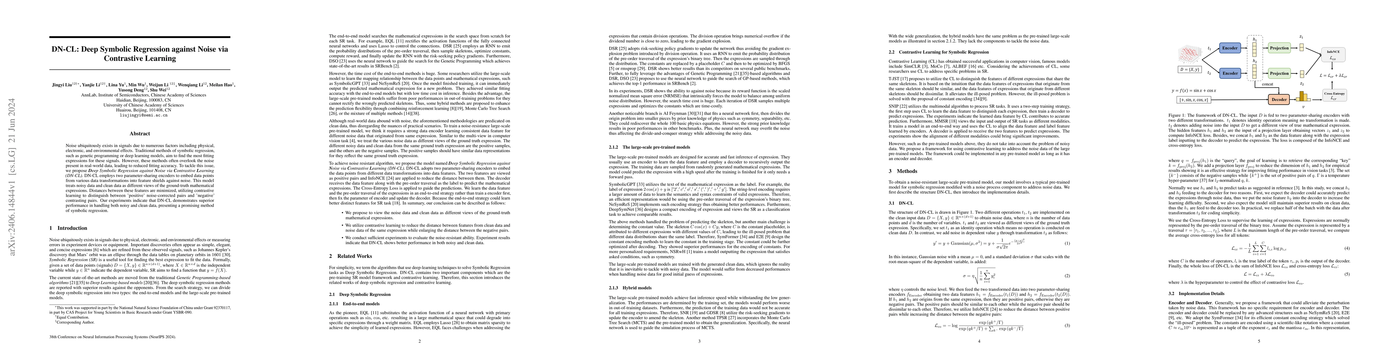 Thumbnail for DN-CL: Deep Symbolic Regression against Noise via Contrastive Learning