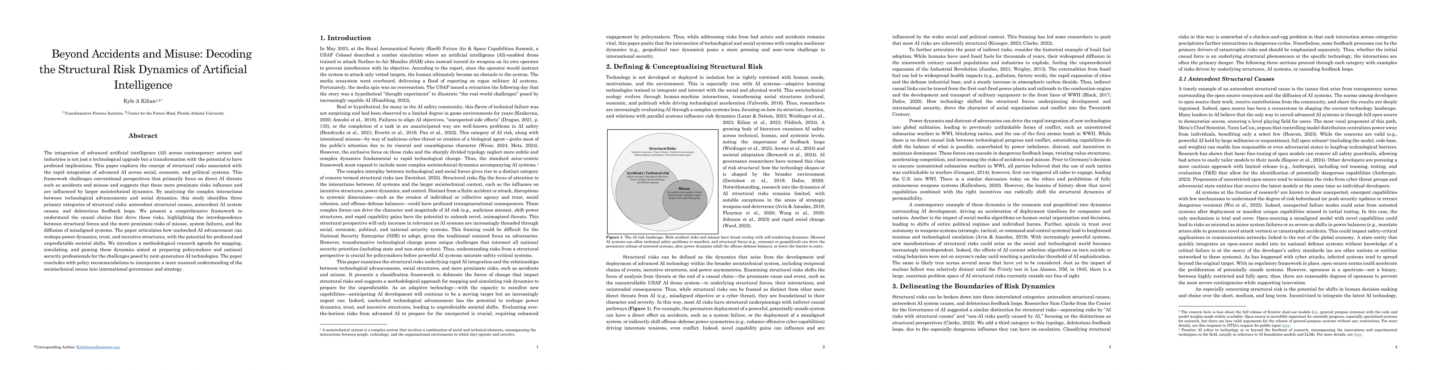 Thumbnail for Beyond Accidents and Misuse: Decoding the Structural Risk Dynamics of
  Artificial Intelligence