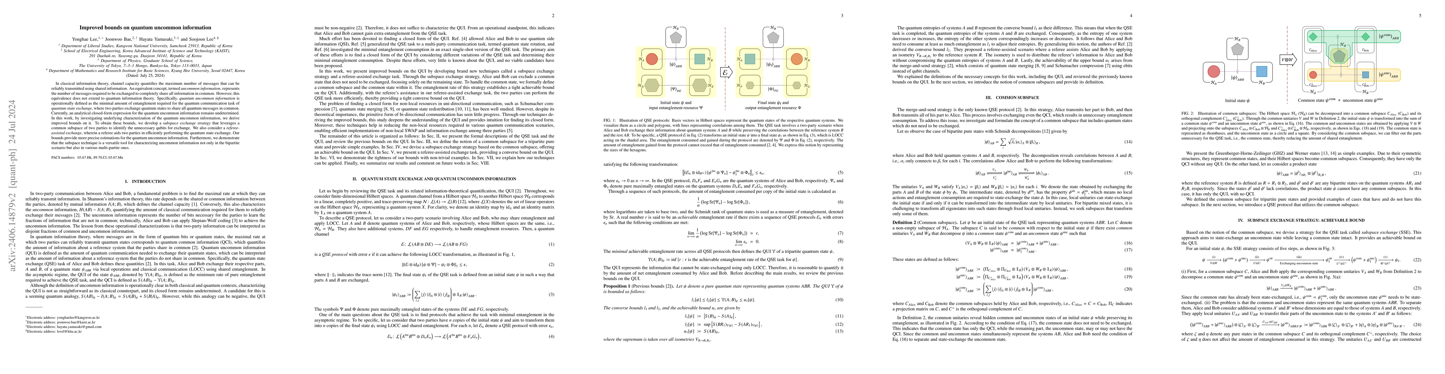 Thumbnail for Improved bounds on quantum uncommon information