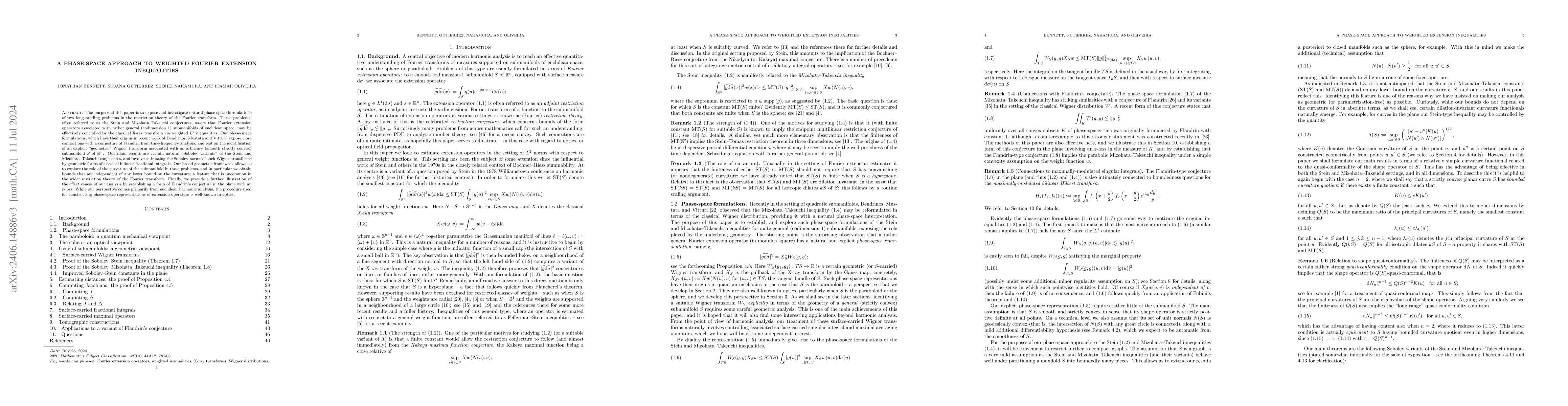 Thumbnail for A phase-space approach to weighted Fourier extension inequalities