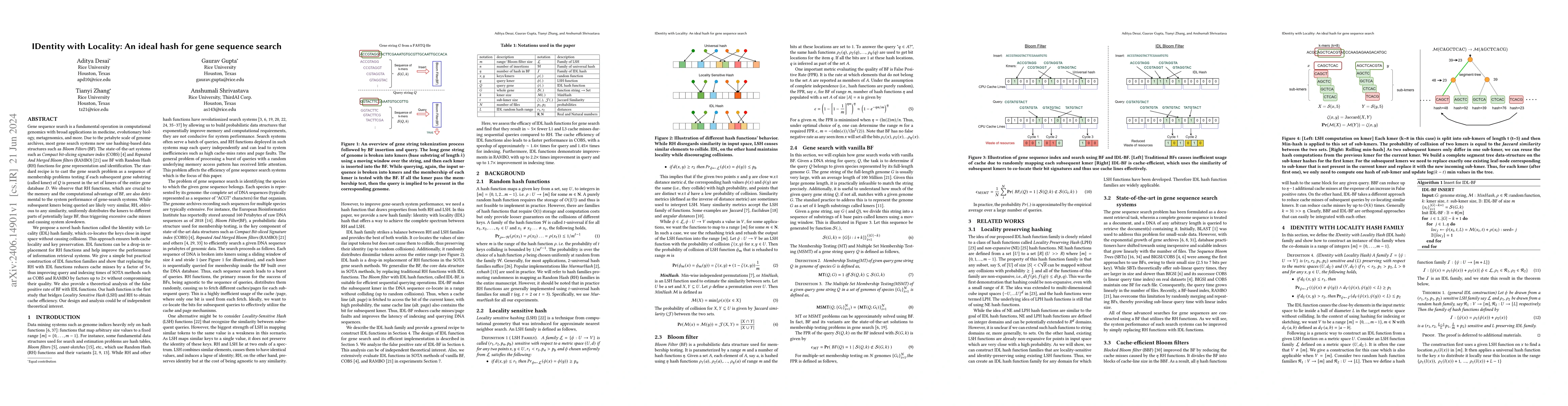 Thumbnail for IDentity with Locality: An ideal hash for gene sequence search