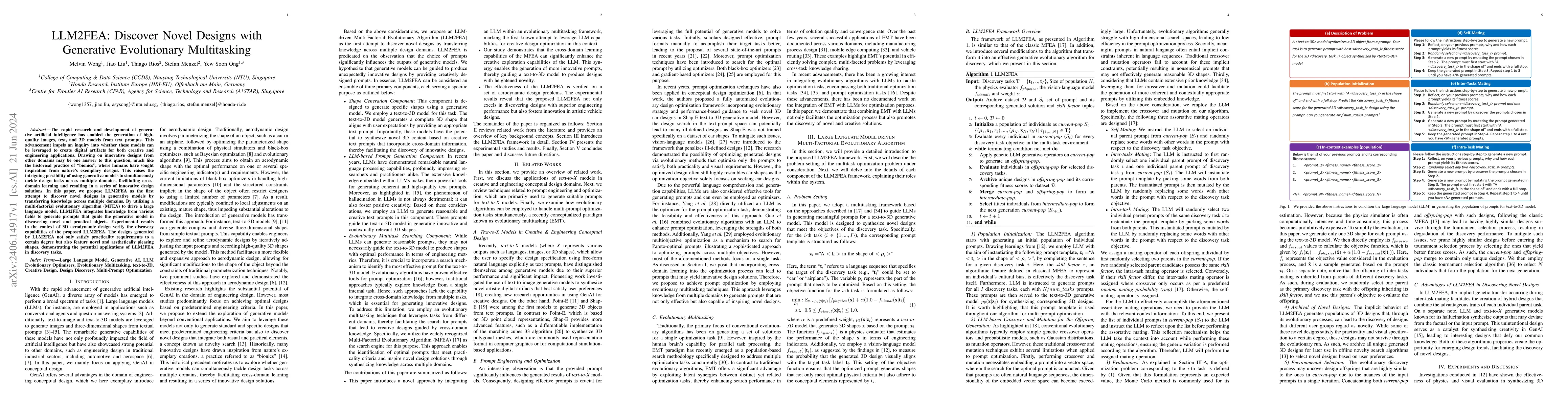Thumbnail for LLM2FEA: Discover Novel Designs with Generative Evolutionary
  Multitasking
