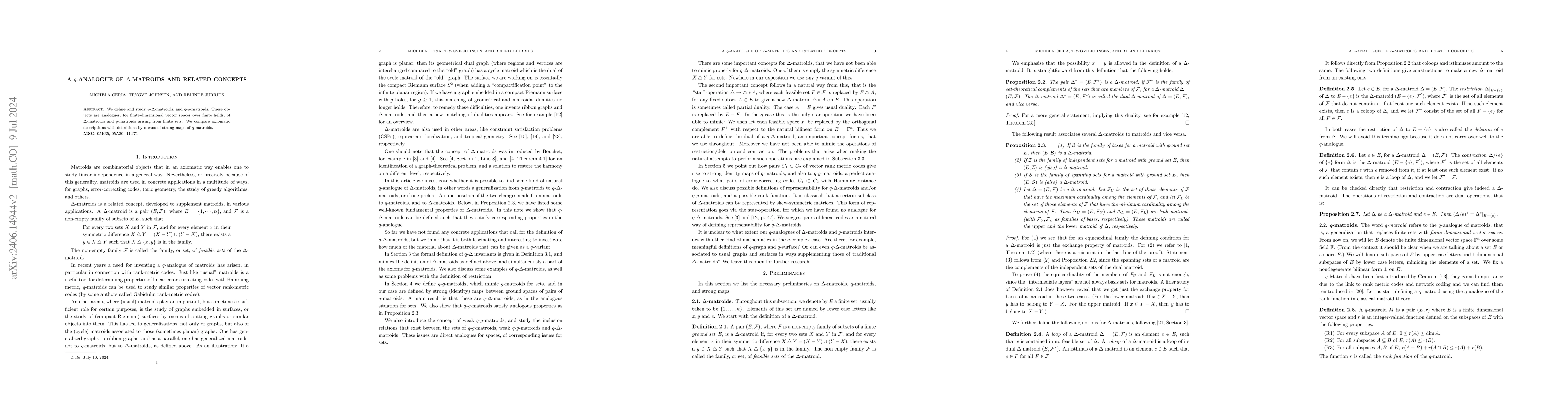 Thumbnail for A q-analogue of delta-matroids and related concepts