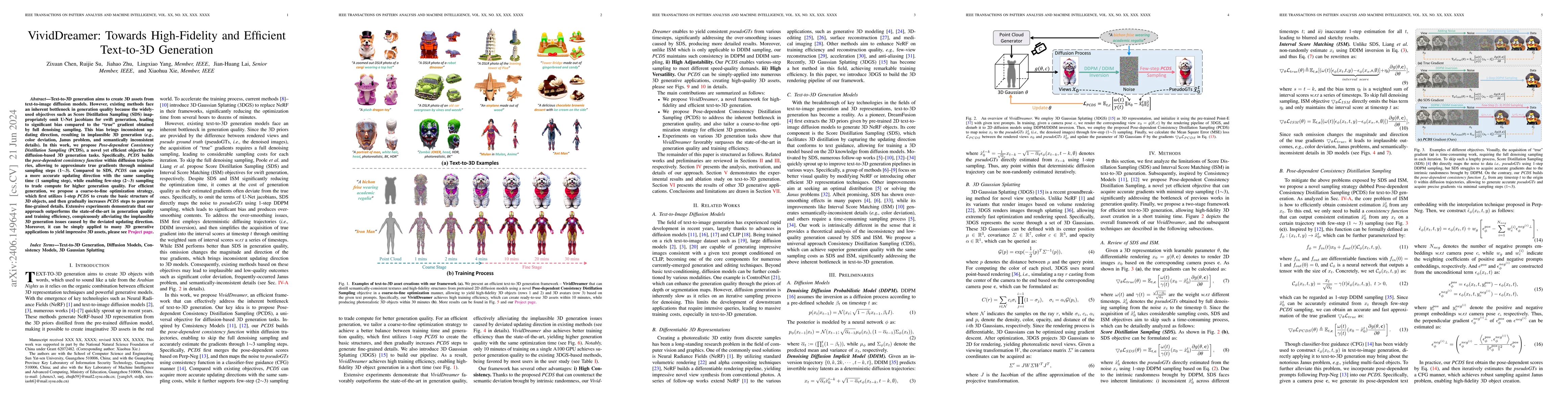Thumbnail for VividDreamer: Towards High-Fidelity and Efficient Text-to-3D Generation