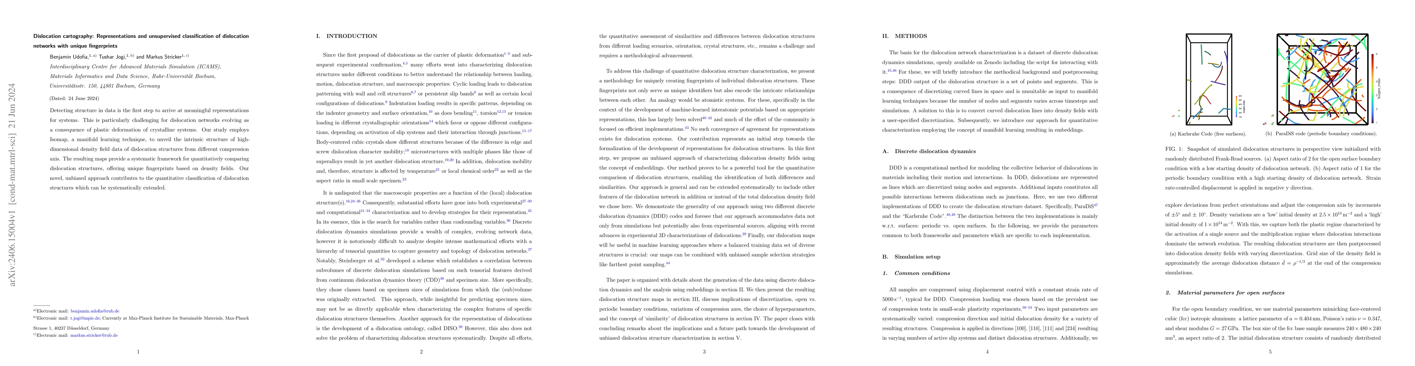 Thumbnail for Dislocation cartography: Representations and unsupervised classification
  of dislocation networks with unique fingerprints