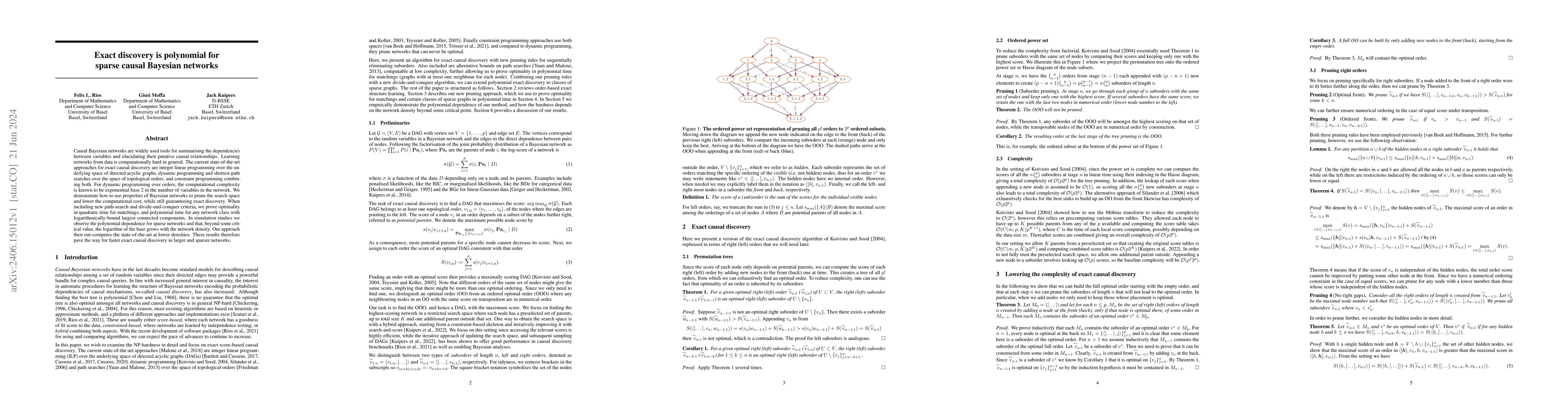 Thumbnail for Exact discovery is polynomial for sparse causal Bayesian networks