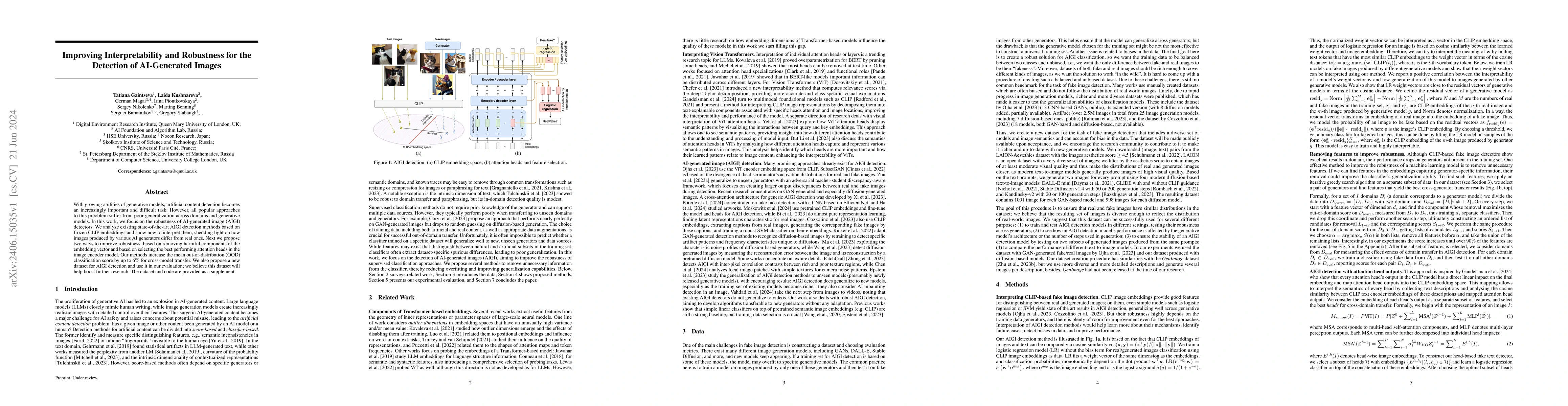 Thumbnail for Improving Interpretability and Robustness for the Detection of
  AI-Generated Images