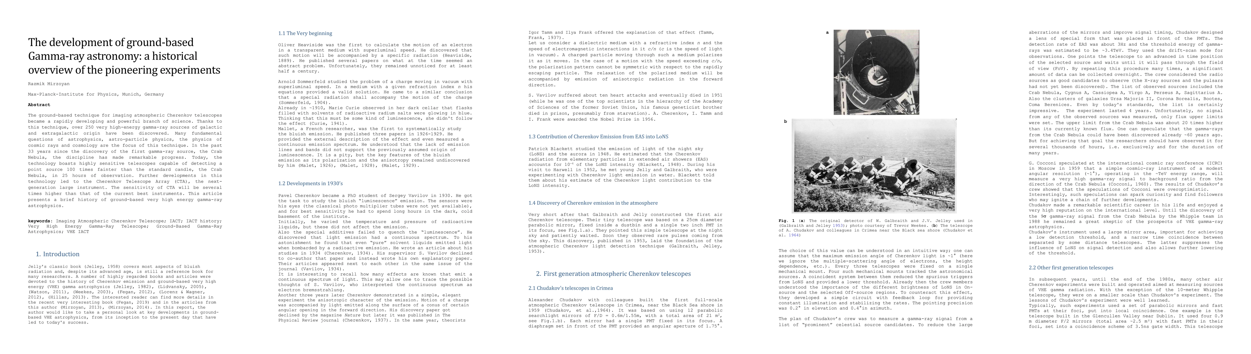 Thumbnail for The development of ground-based Gamma-ray astronomy: a historical
  overview of the pioneering experiments