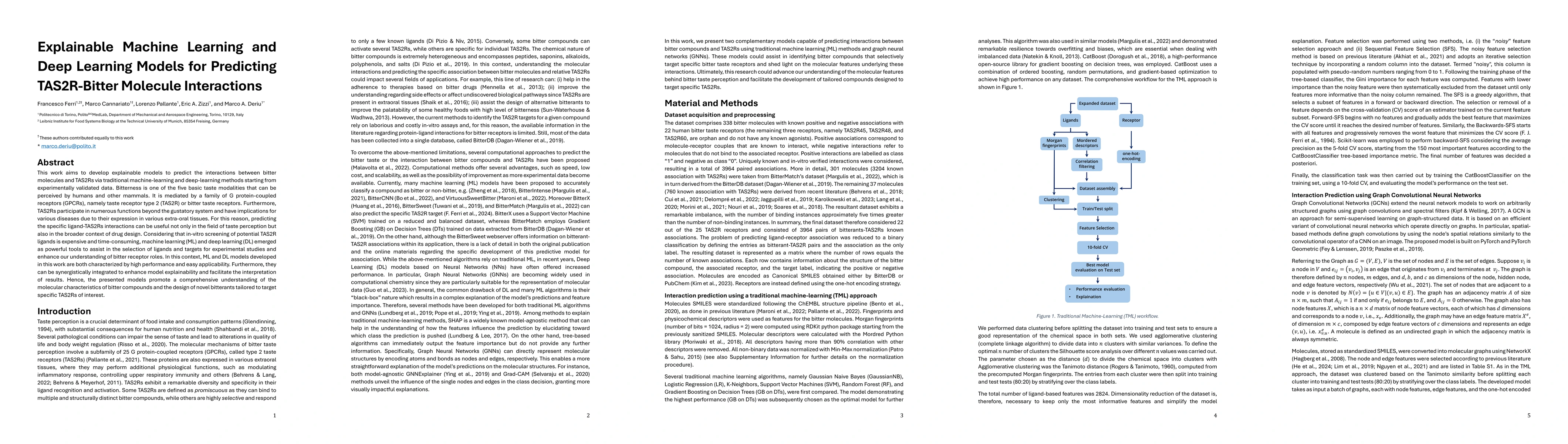 Thumbnail for Explainable Machine Learning and Deep Learning Models for Predicting
  TAS2R-Bitter Molecule Interactions
