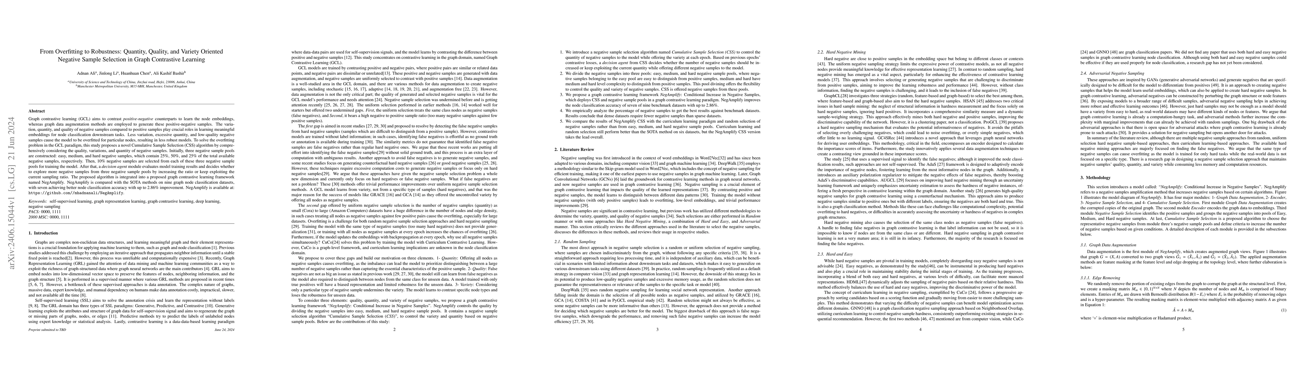 Thumbnail for From Overfitting to Robustness: Quantity, Quality, and Variety Oriented
  Negative Sample Selection in Graph Contrastive Learning