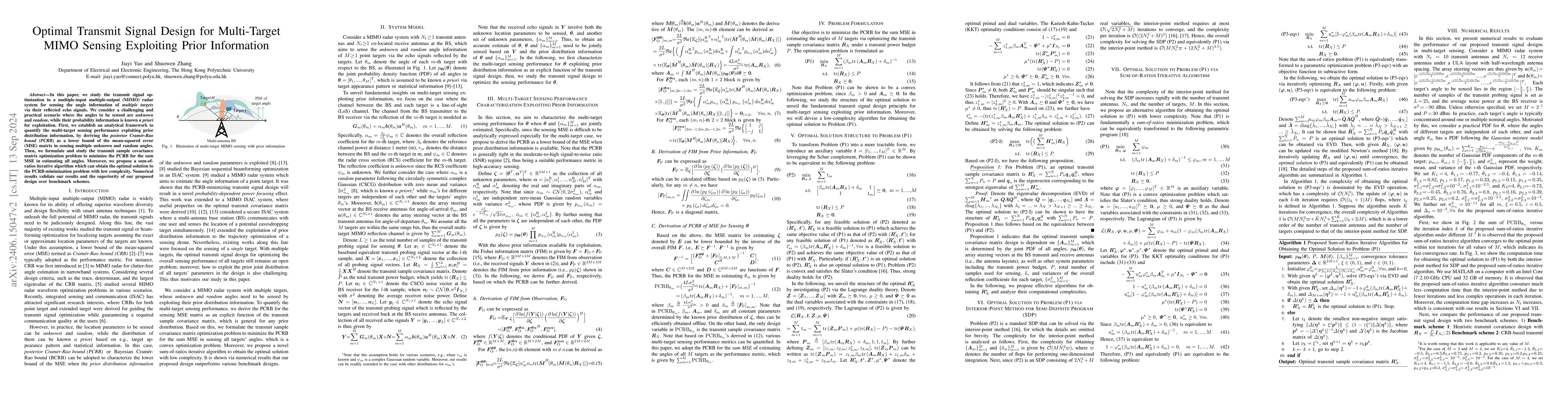 Thumbnail for Optimal Transmit Signal Design for Multi-Target MIMO Sensing Exploiting
  Prior Information