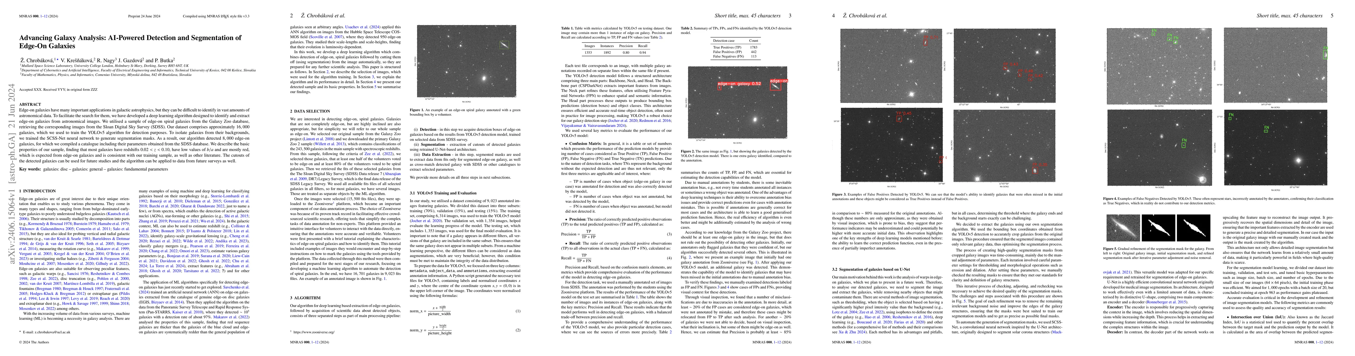 Thumbnail for Advancing Galaxy Analysis: AI-Powered Detection and Segmentation of
  Edge-On Galaxies