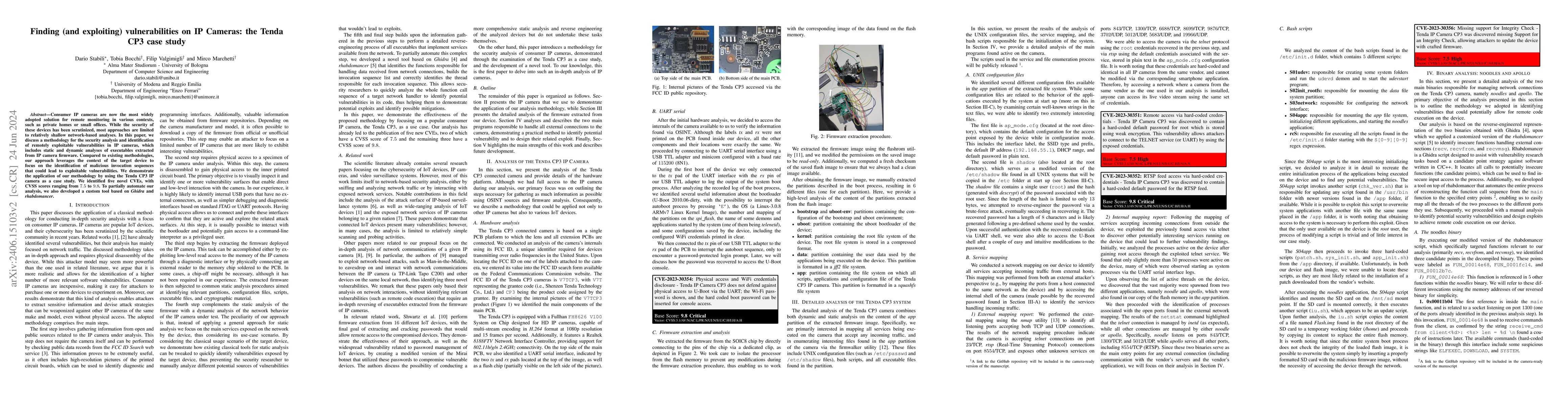 Thumbnail for Finding (and exploiting) vulnerabilities on IP Cameras: the Tenda CP3
  case study