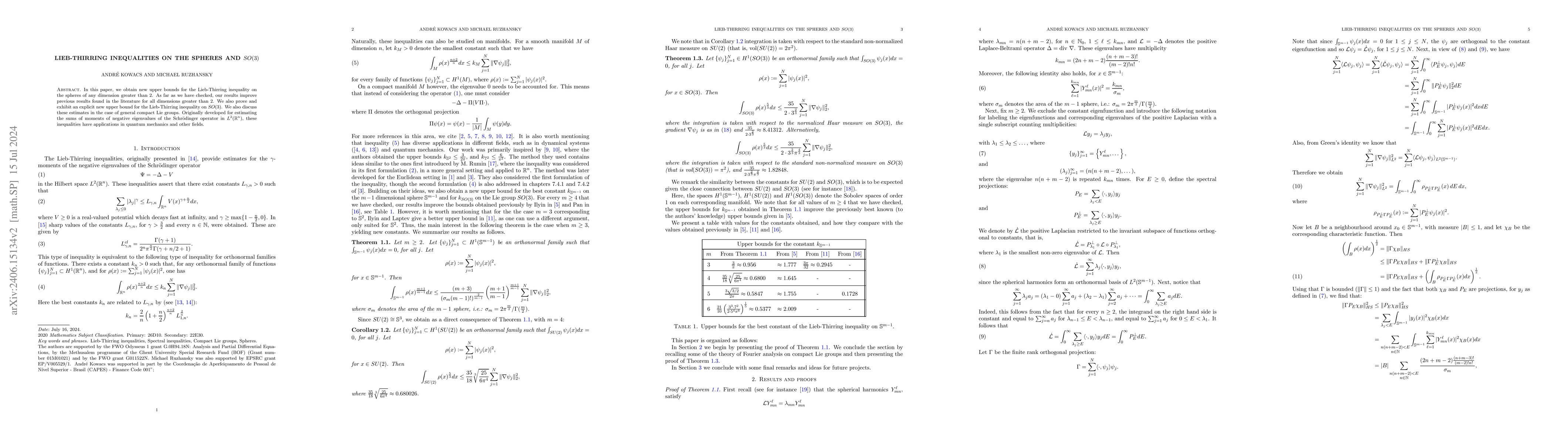Thumbnail for Lieb-Thirring inequalities on the spheres and $SO(3)$