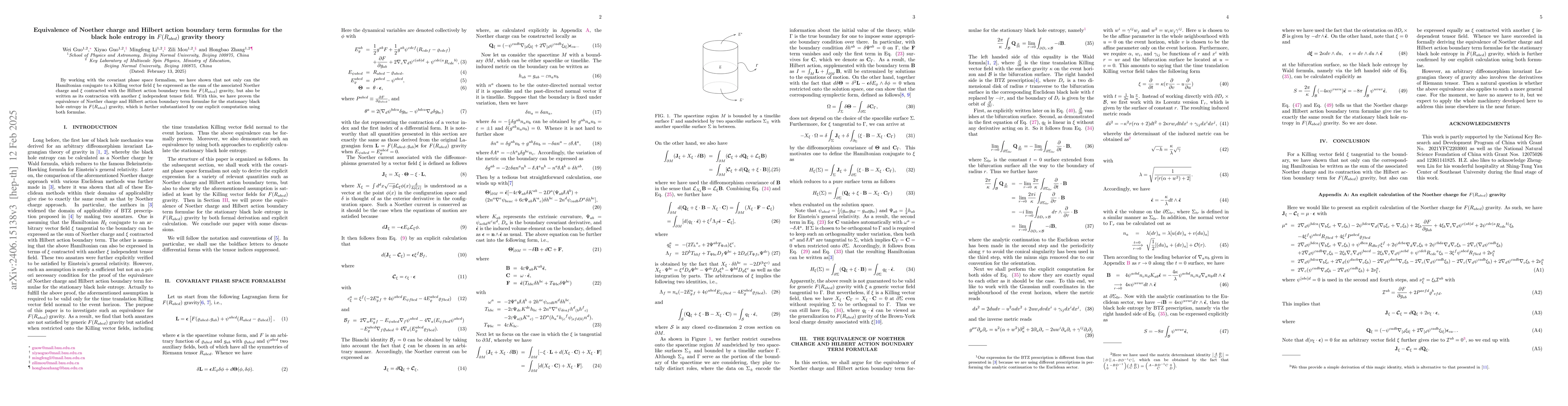 Thumbnail for On the equivalence of Noether charge and Hilbert action boundary term
  formulae for the black hole entropy in F(Riemann) gravity theory